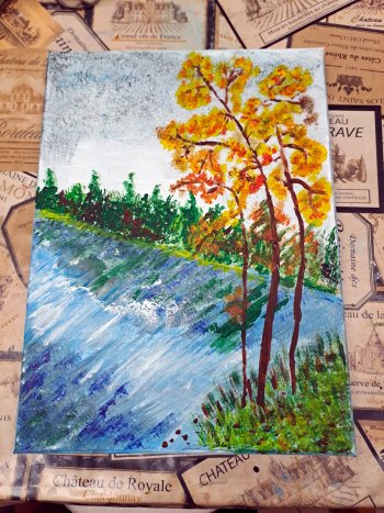 Maľba akrylom - jeseň